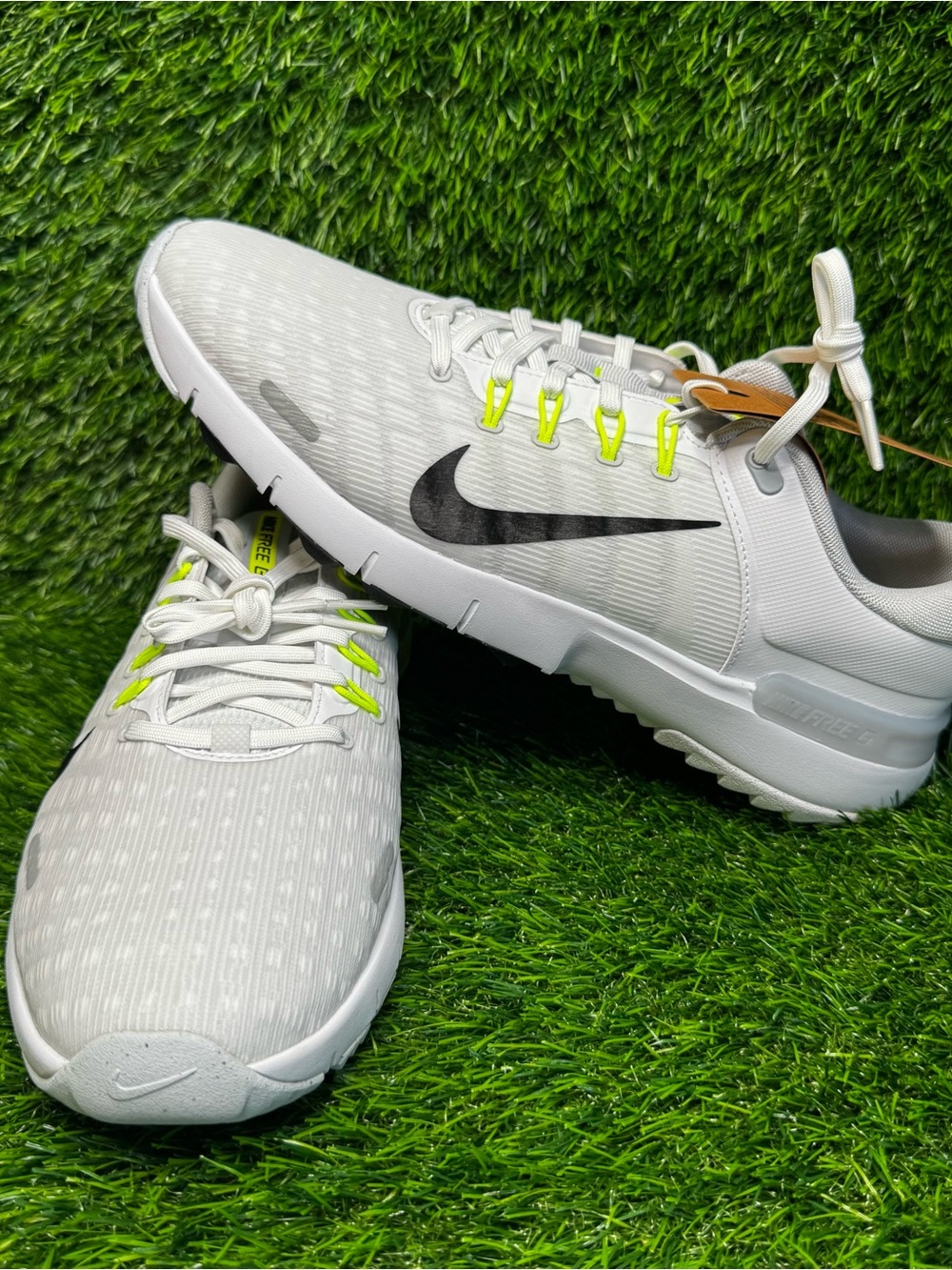 Size 10.5 - Mens Nike Free Golf NN Wide White Platinum Golf Shoes - FQ7875-101